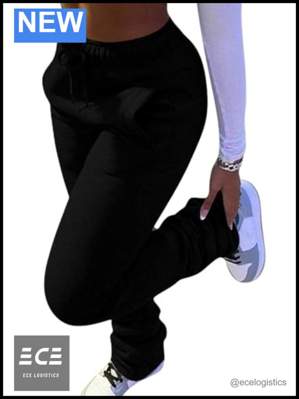 Famnbro Stacked Sweatpants Fleece Lined Ruched Joggers Women's